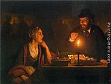 A Market Scene by Candle Light by Petrus Van Schendel